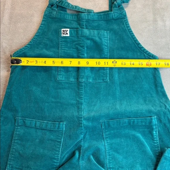 Lucy & Yak Original Organic Corduroy Dungaree Teal Size Medium - Picture 11 of 15